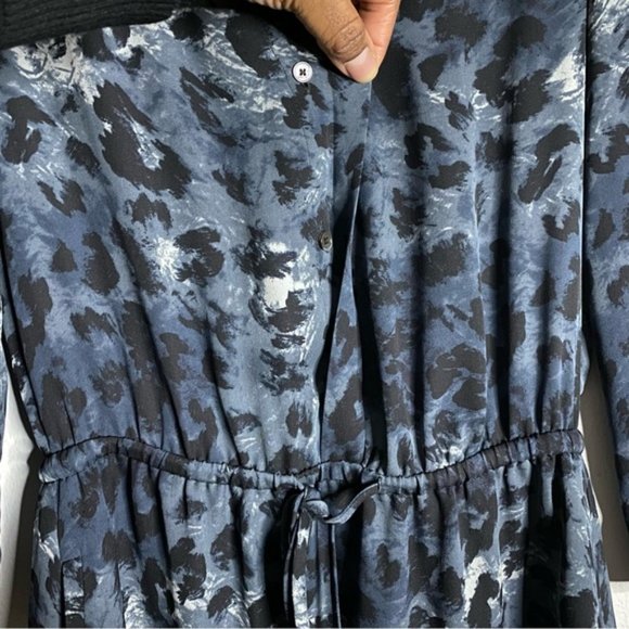 Aritzia x Babaton Women's Blue Animal Print Mini Silk Dress - Picture 4 of 10